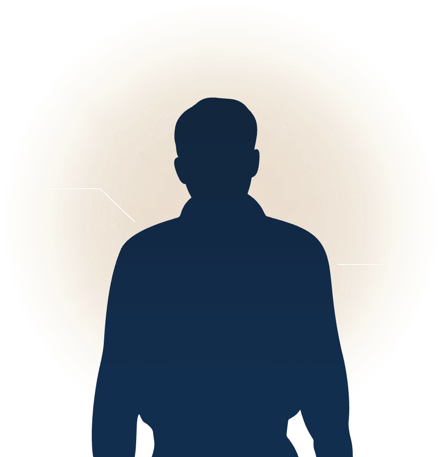 Silhouette of man with light in background